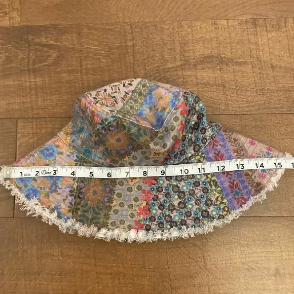 NATURAL LIFE Sandy Days Bucket Hat Watercolor Patchwork Sunny Day Boho Festival - Picture 12 of 14